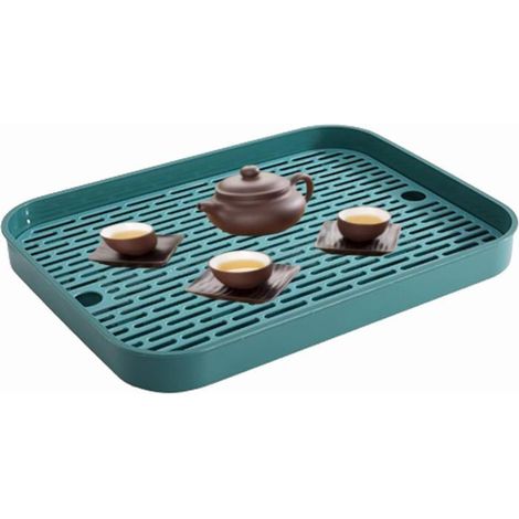 Plateau à Thé pour Tasse, Égouttoir à Vaisselle avec Étagère D'égouttement, pour Couverts, Les Tasses, Les Fruits (Verte) (1/5)
