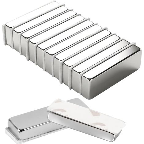 10 Pièces Aimant Autocollant Puissant,30 x 10 x 5 mm Aimant Rectangulaire,pour fixer Tournevis, Clés,Aimants Puissants en Néodyme,Aimant Plat Puissant,Aimants Tableau Magnétique pour Maison, Bureau (1/5)