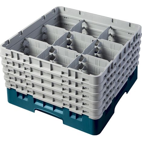 Casiers de lavage - 9 compartiments verres - Haut max 25.7 cm - 50 x 50 x 30.8 cm - Lot de 2 - Cambro