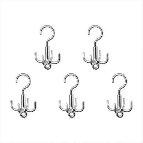 Lot de 5 crochets de suspension rotatifs à 360° pour un rangement de placard gain de place (1/5)