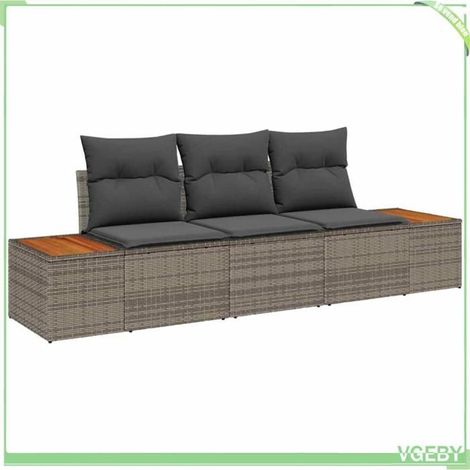 Ensemble de canapé de jardin - FAFEICY - Modulaire - Gris - Polyrotin résistant UV - Table réglable (1/5)