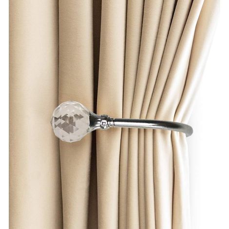 Embrasses à Rideaux Crochets Murals U Métal Curtain Tiebacks, Rideau Metallique 2 Pack (Argent) (1/5)