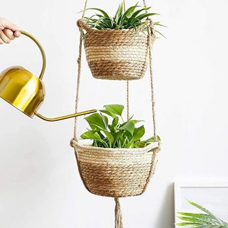 Jardinière Suspendue - NOSKU - Tissée en Jonc de Mer - Intérieur/Extérieur - 2 Tailles - Écologique (1/4)