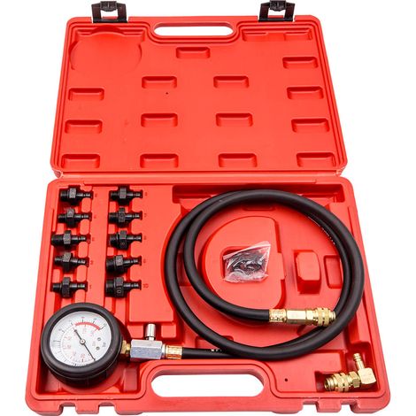 12pz Set strumenti tester pressione olio motore manometro 0 - 10 BAR 0 - 140 PSI (1/5)