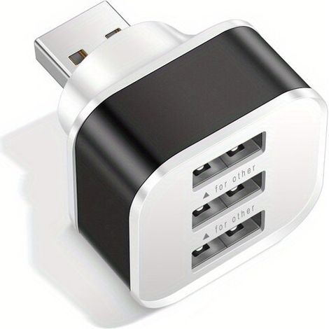 Hub USB 2.0 a tre porte, nero (1/5)