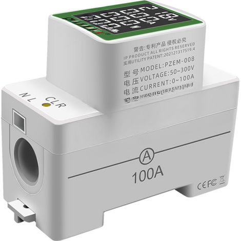 Comprobador de tensión multifuncional AC50-300V/100A con pantalla digital, riel guía y pantalla LCD retroiluminada. (1/5)