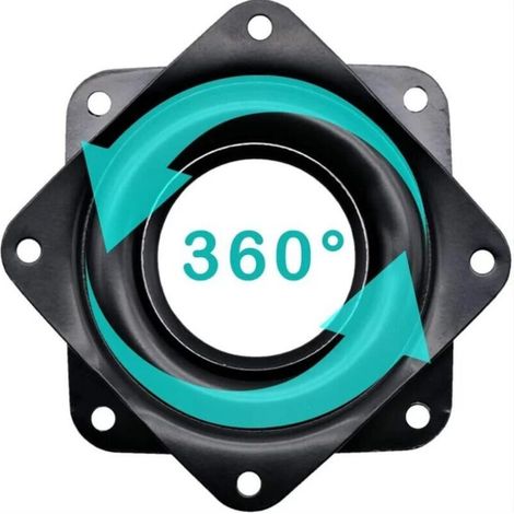 Plate-forme de rotation de plateau tournant monobloc de 4 pouces carré de rotation à 360 degrés avec roulements à billes en acier pour armoire de cuisine comptoir garde-manger (noir) (1/3)
