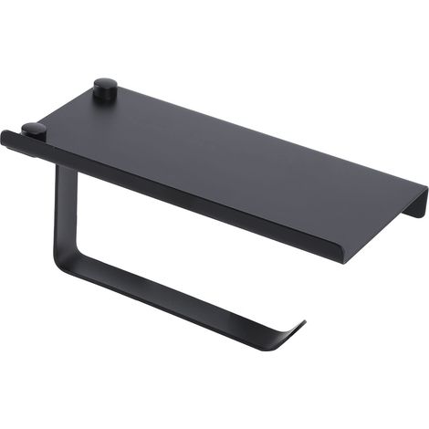 Toilettenpapierhalter, Wandmontierter Toilettenpapierhalter für Küche und Badezimmer (2er-Pack Schwarz). (1/5)