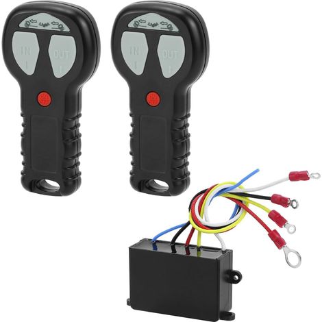Kabelloses Fernbedienungsset für Seilwinden, wasserdicht (IP68), 12–100 V Gleichstromversorgung. Kompatibel mit Seilwinden bis 9 Tonnen (20.000 lb), Lkw, Jeeps, ATVs und SUVs. (1/5)