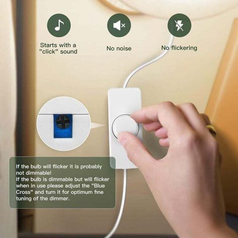Dimmer per luci LED da 3W a 100W e dimmer rotativo da 220-240V con pulsante di regolazione intelligente per luci LED dimmerabili e altro ancora. (1/3)