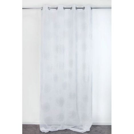Voilage transparent blanc L. 140 x H. 240 cm