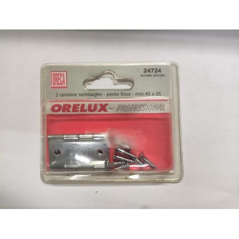 ORECA - CERNIERA SEMILARGA CON PERNO FISSO 40X35MM PZ 2