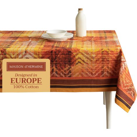 Nappe de Table 100% Coton - 152,4 x 304,8 cm - Nappe carrée Lavable pour Cadeaux, Salle à Manger, Maison, Mariage, Banquet, Buffet, Thanksgiving, Noël (1/5)