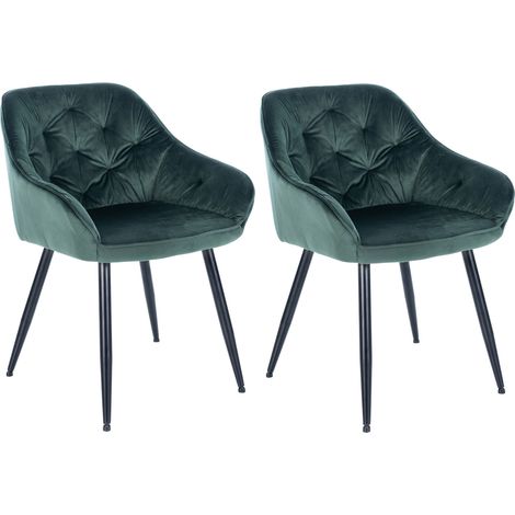 Set di 2 sedie da pranzo Cassis Velvet verde Velluto (1/5)