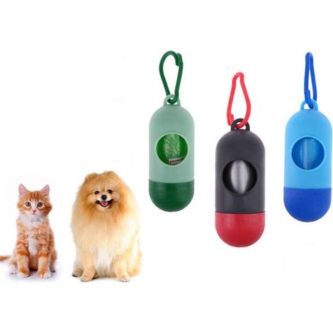 Dispenser porta sacchetti igienici per cane gatto animali domestici 15 sacchetti (1/3)