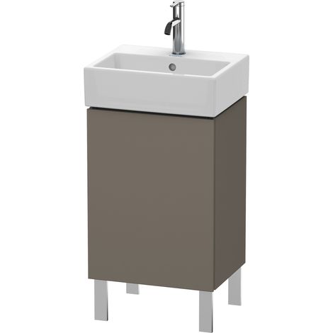 Meuble sous-vasque L-CUBE 593x434x341mm ouverture droite flanelle gris satin (1/5)