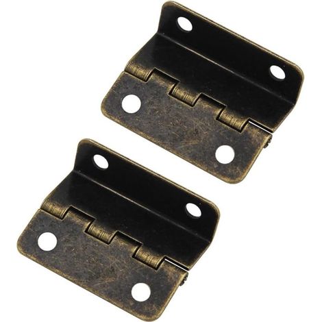 Lot de 2 Charnières DemiSurface à Trois Volets SemiDissimulées Décalées pour Porte, Coffre, Armoire, Matériel de Meubles [Bronze] (1/5)