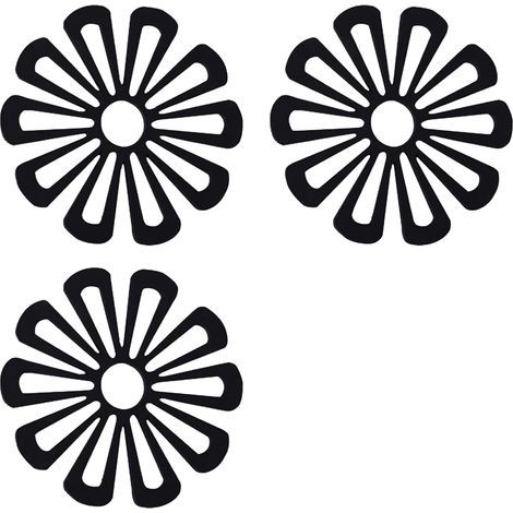3pièces Dessous de Plat en Silicone Multiusages en Forme,Tapis de Table pour Salle à Manger,Tapi Antidérapant Noir Résistant à la Chaleur (1/5)