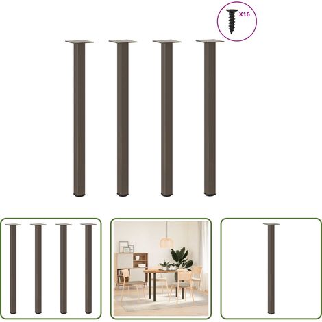 vidaXL Pieds de table console 4 pièces Acier naturel 72-74 cm Acier (1/5)