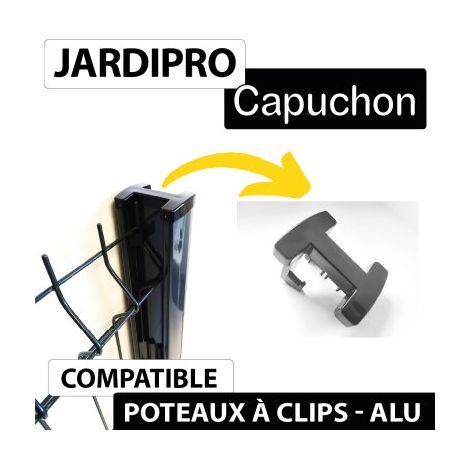 Cloture & Jardin – Capuchon pour poteau à clips noir – Accessoire anti-UV pour poteaux – Finition soignée pour clôture – Résistance aux intempéries