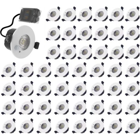 Lot de 50 Spots LED Encastrables RE2020 avec Détecteur 7W IP65 CCT Recouvrable et Variable V2 - 60 deg - Switch 2700-3000-4000-5700K
