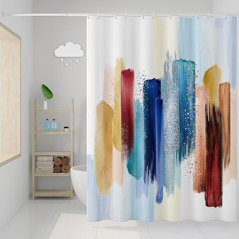 Cortina de ducha impermeable de poliéster de alta densidad, antimoho para baño.