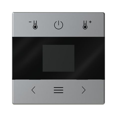 Busch-Jaeger Plaque centrale pour thermostat d'ambiance avec 6 symboles. Matériau : Acier inoxydable. Compatible avec le modèle 1794 MDRT-866 (2CKA006430A0422)