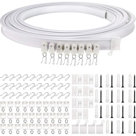 Binario per soffitto flessibile da 5 metri Binario per tenda curva Supporto per tenda da soffitto flessibile Binario per finestra curva per binario per tenda con sistema di binario per tenda Divisorio