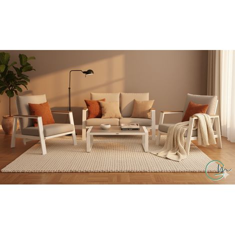 Salotto da giardino NINFEA reclinabile con divano due sedute, due poltrone e tavolino by Giardini di Maggio (1/2)