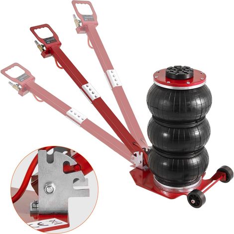 Cric Pneumatique 3 tonnes Plage 140-450 mm Cric de Levage Pneumatique 0,8-1,0 MPa 3 Coussins d’Air Poignée Longue Ajustable Levage Rapide pour Réparation Entretien Voiture SUV Atelier Garage (1/5)