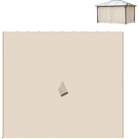 Rideaux de rechange pour tonnelle 3x3m, robustes, double fermeture éclair, poteaux rails coulissants, beige