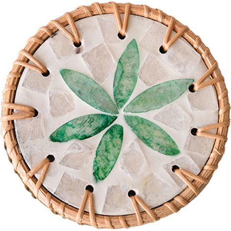 Dessous de verre en rotin résistant à la chaleur, sous-verre coloré, dessous de verre isolant pratique, tapis de table tissé à la main (1/5)