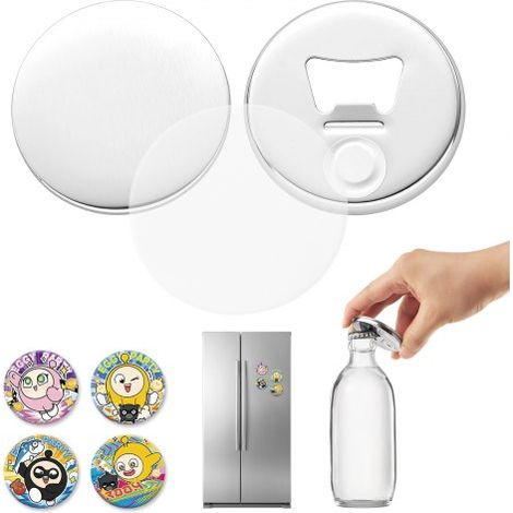 Recharges pour Machine à Badges 50 Pcs Badge Aimanté Décapsuleur 58mm,Coques et Dos en Métal,Films Mylar Transparents,Ronds de Papier Vierges,pour DIY,Bricolage Maison,Événements Scolaires (1/3)