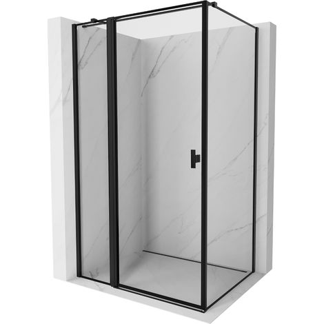 Mexen Mist T Duschkabine schwenkbar links 95 x 70 cm, schwarzer Rahmen, schwarz - 8A4T-095-070-70-70-L