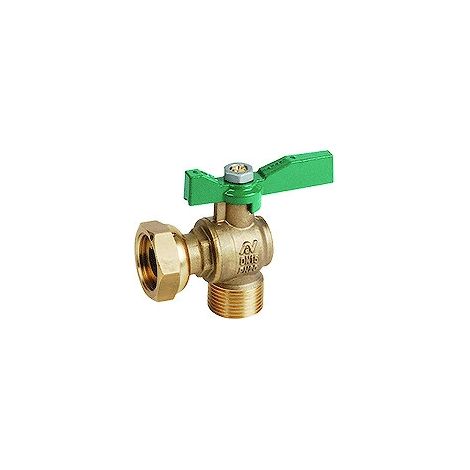 Vanne à sphère laiton équerre pour compteur - Sferaco - Male 3/4' - Ecrou prisonnier 3/4' (1/4)