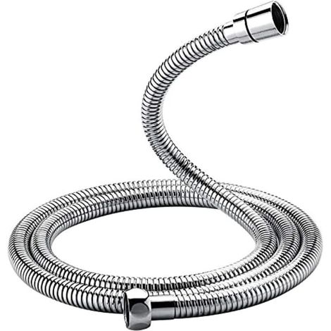 G851-20, Manguera de ducha universal (G1/2 pulgada, 2 m), antitorsión y antidobleces, acero inoxidable/cromo (1/4)