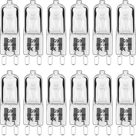 G9 LED-Lampe, G9 Halogenlampe 28 W 230 V, 350 lm, 2700 K warmweiß, dimmbar, G9 Kapsellampen, für Kronleuchter, Gartenleuchten, Wandleuchten, Schrankbeleuchtung, 10er-Pack (1/5)