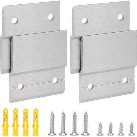 Juego de 4 soportes para espejos en forma de Z, kit de herrajes de pared resistentes y entrelazados (1/5)