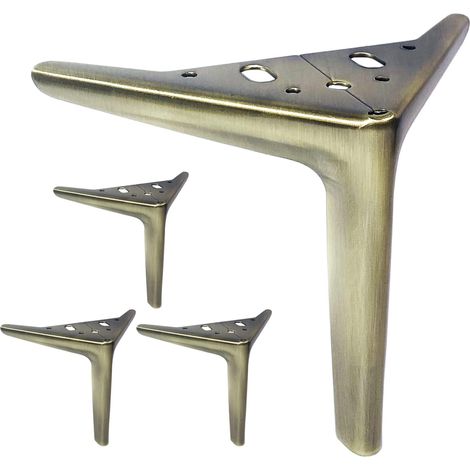 pollici (circa 15,2 cm) Gambe per mobili in ottone anticato per armadio, divano, tavolo, sedia, letto, 4 pezzi, staffa in metallo, gambe moderne di metà secolo, sostituzione fai da te (1/5)