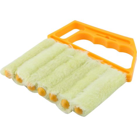 Brosse de nettoyage microfibre pour volets et climatisation Poignée ergonomique antidérapante Compacte 6x5x4cm Durable et écologique (1/5)