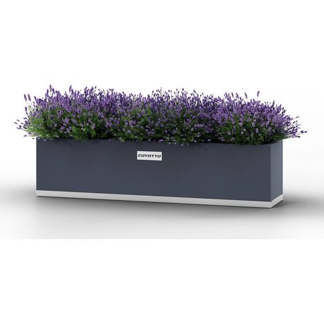 Jardinière de balcon en acier 120cm x 20cm x 20cm série Coyotto jardin patio (1/3)