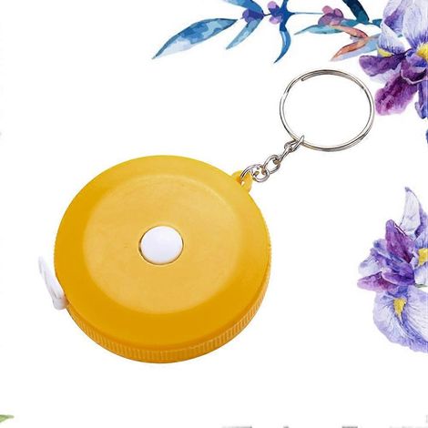 Mini mètre ruban portable compatible avec anneau, 1,5 m, orange (1/4)