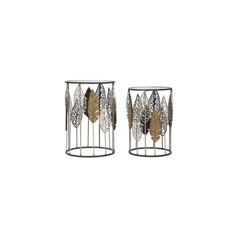 Table ferro e legno foglie ensemble 2 pcs cm 38x55-33x50 (1/5)