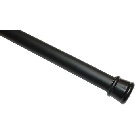 2Pcs Curtain Rod without Drilling Ø 13mm Black-Matte 60-110, Steel, 60-110 cm