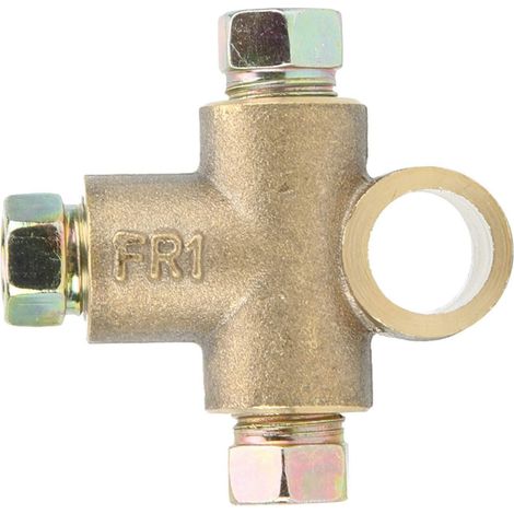 Accessoires de voiture de té de frein en alliage, tuyau de 3/16 pouces té de 10mm té inversé femelle avec 3 écrous mâles Union courte M10 (1/5)