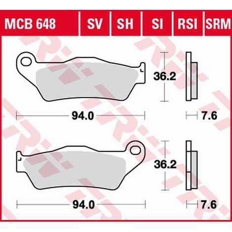 Pastillas de freno TRW ZF KH181 ECO orgánicas para Aprilia RX 125 '00-'13, BMW G 450X '08-'11, KTM EXC 125 '90-'16, SX 250 '96-, EXC-F 350 '11-, EXC 450 '03-'16, LC4 620 '94-'01, LC8 950/990 ADV/SMR '