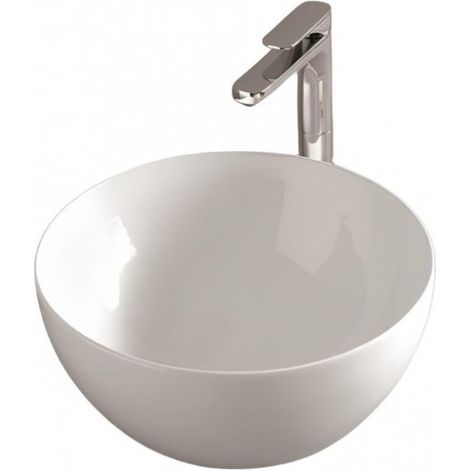 Lavabo La Ciotola appoggio cm. 46 salvaspazio senza foro in (1/4)