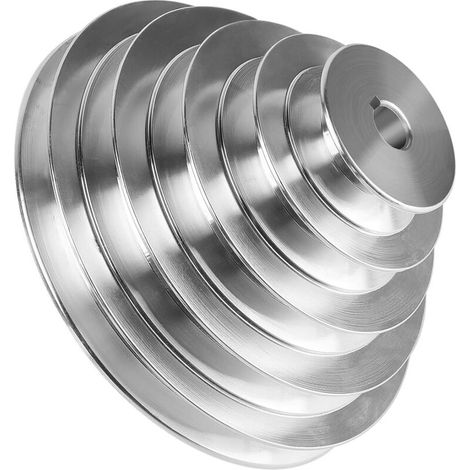 Puleggia a pagoda a 5 livelli, foro da 14 mm, diametro esterno da 54 a 150 mm, puleggia in alluminio per cinghie trapezoidali di tipo A, per motori e nastri trasportatori, larghezza cinghia 12,7 mm (1/4)