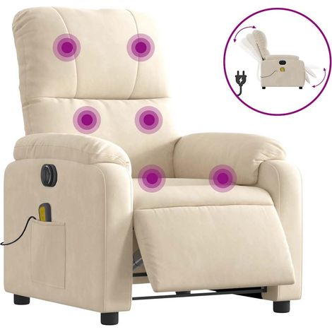 Fauteuil de Salon,Chaise,Fauteuil inclinable de massage électrique beige CFW401699 (1/5)