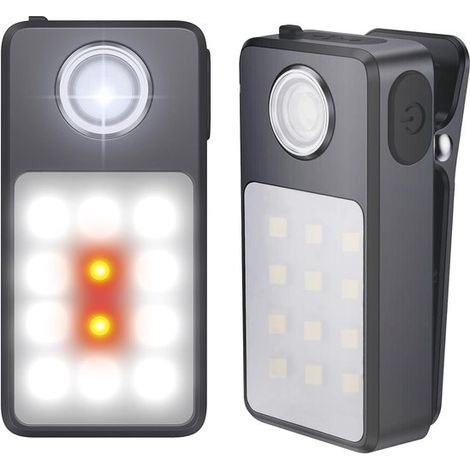 2-teilige wiederaufladbare USB-C-Arbeitsleuchte 3 Helligkeitsstufen verbesserte 2-in-1-Klemmleuchte wasserdichte kompakte LED-Taschenlampe IPX7